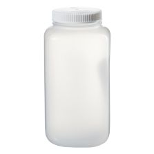 Thermo Scientific 2122-0010 Nalgene Square Wide-Mouth Large PPCO Bottle with Closure: Autoclavable, 4 L - Translucent (Case of 6)