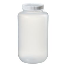Thermo Scientific 2121-0010 Nalgene Large Wide-Mouth PPCO Bottles with Closure, 4 L - Natural (Case of 6)