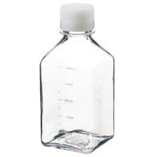 Thermo Scientific 322020-0500 Nalgene Square PETG Media Bottles with Closure: Nonsterile, Shrink-Wrapped Trays, 500 mL - Clear (Case of 40)
