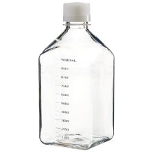 Thermo Scientific 322020-1000 Nalgene Square PETG Media Bottles with Closure: Nonsterile, Shrink-Wrapped Trays, 1 L - Clear (Case of 24)