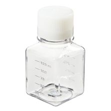 Thermo Scientific 342040-0125 Nalgene Square PET Media Bottles With Closure: Sterile, Shrink-Wrapped Trays, 125 mL - Clear (Case of 96)
