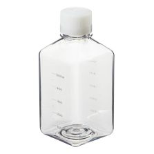 Thermo Scientific 342040-0650 Nalgene Square PET Media Bottles with Closure: Sterile, Shrink-Wrapped Trays, 650 mL - Clear (Case of 48)
