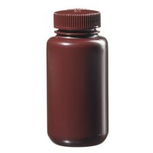 Thermo Scientific DS2185-0008 Nalgene Wide-Mouth Amber HDPE Economy Bottles with Closure, 250 mL - Amber (Case of 72)