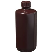 Thermo Scientific 312004-0016 Nalgene Boston Round Narrow-Mouth Opaque Amber HDPE Bottles with Closure: Bulk Pack, 500 mL - Opaque Amber (Case of 125)