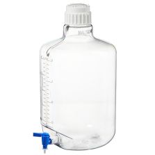 Thermo Scientific 2317-0050 Nalgene Round Polycarbonate Clearboy Carboy With Spigot - 5.3 gal. / 20 L (4/Cs.)