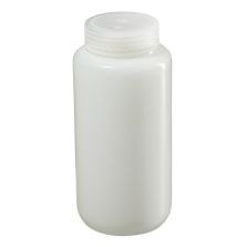 Thermo Scientific 2197-0032 Nalgene Fluorinated Wide-Mouth HDPE Bottles With Closure, 1 L - Translucent (Case of 24)