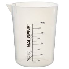 Nalgene Polypropylene Griffin Low-Form Plastic Beakers, 4000 mL - Natural translucent (Case of 4)