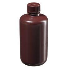 Thermo Scientific 312004-0008 Nalgene Boston Round Narrow-Mouth Opaque Amber HDPE Bottles with Closure: Bulk Pack, 250 mL - Opaque Amber (Case of 250)