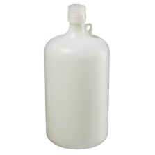 Thermo Scientific 2097-0010 Nalgene Fluorinated Narrow-Mouth HDPE Bottles with Closure, 4 L - Translucent (Case of 6)