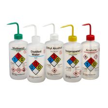 Thermo Scientific 2425-0500 Nalgene Narrow-Mouth Right-to-Know LDPE Wash Bottles, 500 mL - Natural (Case of 20)