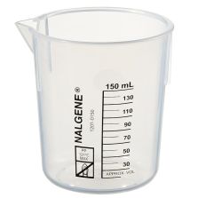 Nalgene Polypropylene Griffin Low-Form Plastic Beakers, 150 mL - Natural translucent (Case of 48)