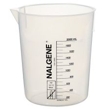 Nalgene Polypropylene Griffin Low-Form Plastic Beakers, 2000 mL - Natural translucent (Case of 6)