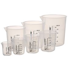 Nalgene Griffin Low-Form Plastic Beaker Variety Pack, 50 mL, 100 mL, 150 mL, 250 mL, 400 mL, 600 mL, and 1000 mL  - Natural translucent (Each)