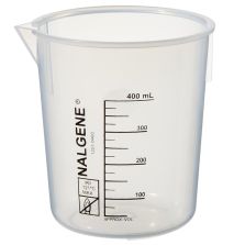 Nalgene Polypropylene Griffin Low-Form Plastic Beakers, 400 mL - Natural translucent (Case of 36)