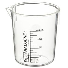 Nalgene PMP Griffin Low-Form Plastic Beakers, 400 mL - Clear (Case of 24)