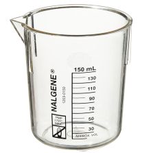 Nalgene PMP Griffin Low-Form Plastic Beakers, 150 mL - Clear (Case of 36)