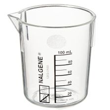 Nalgene PMP Griffin Low-Form Plastic Beakers, 100 mL - Clear (Case of 36)