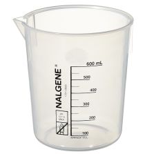 Nalgene Polypropylene Griffin Low-Form Plastic Beakers, 600 mL - Natural translucent (Case of 24)