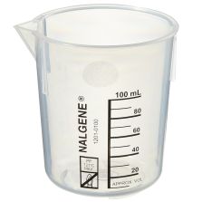 Nalgene Polypropylene Griffin Low-Form Plastic Beakers, 100 mL - Natural translucent (Case of 48)
