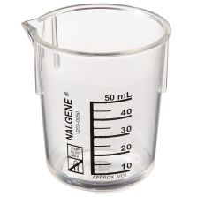 Nalgene PMP Griffin Low-Form Plastic Beakers, 50 mL - Clear (Case of 36)