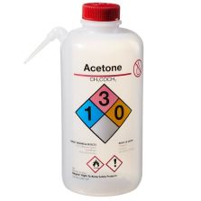 Thermo Scientific 2436-1001 Nalgene Vented Unitary Right-to-Know LDPE Wash Bottles, 1000 mL - Translucent (Case of 12)