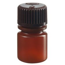 Thermo Scientific 312084-9025 Nalgene Translucent Amber HDPE Diagnostic Bottles with Closure: Bulk Pack, 8 mL - Translucent Amber (Case of 2000)