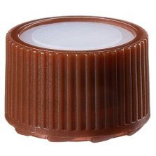 Nalgene PPCO Amber High Profile Closures with Color Coders for Micro Packaging Vials: Sterile, Bulk Pack