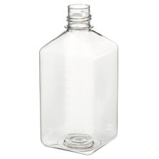 Thermo Scientific 342044-1000 Nalgene Square PET Media Bottles Without Closure: Sterile, Shrink-Wrapped Trays, 1 L - Clear (Case of 24)