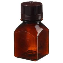 Thermo Scientific 322021-0125 Nalgene Square Amber PETG Media Bottles with Closure: Nonsterile, Shrink-Wrapped Trays, 125 mL - Amber (Case of 96)