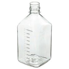 Thermo Scientific 342024-1000 Nalgene PETG Square Media Bottles Without Closure: Sterile, Shrink-Wrapped Trays, 1 L - Clear (Case of 24)