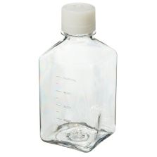 Thermo Scientific 342020-9500 Nalgene Square PETG Media Bottles with Closure: Sterile, Shrink-Wrapped Trays, 500 Expanded - Clear (Case of 48)