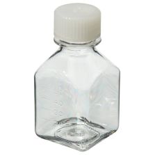 Thermo Scientific 342020-0060 Nalgene Square PETG Media Bottles with Closure: Sterile, Shrink-Wrapped Trays, 60 mL - Clear (Case of 200)