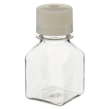 Thermo Scientific 342023-0125 Nalgene Square PETG Media Bottles with Septum Closure: Sterile, Shrink-Wrapped Trays, 125 mL - Transparent (Case of 96)