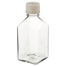 Thermo Scientific 342023-0500 Nalgene Square PETG Media Bottles with Septum Closure: Sterile, Shrink-Wrapped Trays, 500 mL - Transparent (Case of 40)