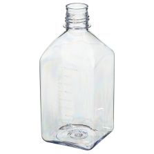 Thermo Scientific 362015-1000 Nalgene Square Polycarbonate Graduated Bottles without Closure: Tray Pack, 1 L - Clear (Case of 24)