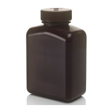 Thermo Scientific 2009-0016 Nalgene Rectangular Amber HDPE Bottles, 500 mL - Amber (Case of 48)