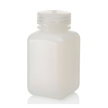 Thermo Scientific 2114-0008 Nalgene Square Wide-Mouth HDPE Bottles with Closure, 250 mL - Translucent (Case of 72)