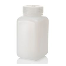 Thermo Scientific 2114-0016 Nalgene Square Wide-Mouth HDPE Bottles with Closure, 500 mL - Translucent (Case of 48)