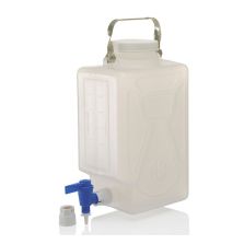 Thermo Scientific 2321-0020 Nalgene Polypropylene, Rectangular Carboy with Spigot - 2.4 gal. / 9 L (6/Cs.)