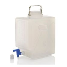 Thermo Scientific 2321-0050 Nalgene Polypropylene, Rectangular Carboy with Spigot - 5.3 gal. / 20 L (4/Cs.)