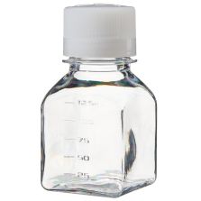 Thermo Scientific 322020-0125 Nalgene Square PETG Media Bottles with Closure: Nonsterile, Shrink-Wrapped Trays, 125 mL - Clear (Case of 96)