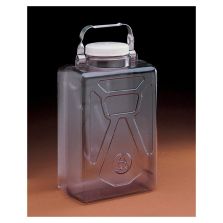 Thermo Scientific DS2213-0020 Nalgene Rectangular Polycarbonate Clearboy Carboy with Closure - 2.4 gal. / 9 L