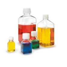 Thermo Scientific CE-N2019-1000 Nalgene Square PETG Platinum Certified Clean Media Bottle, 1 L - Clear (Case of 35)