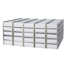 Thermo Scientific RSK500SD4 Shelf Kit for 500 box upright 4 inner door freers, consists of 5-2 inch box sliding drawer racks and 125 boxes with 100 cell dividers