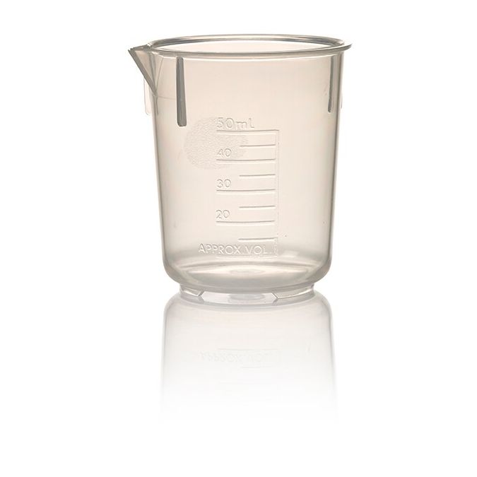 Nalgene Economy Polypropylene Griffin Low-Form Plastic Beakers, 50 mL - Natural translucent (Case of 12)