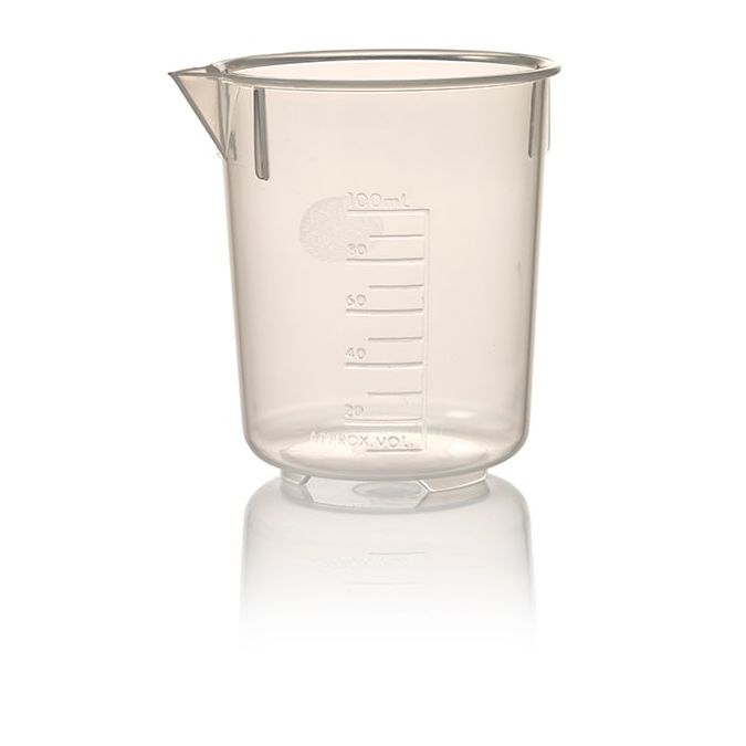 Nalgene Economy Polypropylene Griffin Low-Form Plastic Beakers, 100 mL - Natural translucent (Case of 12)