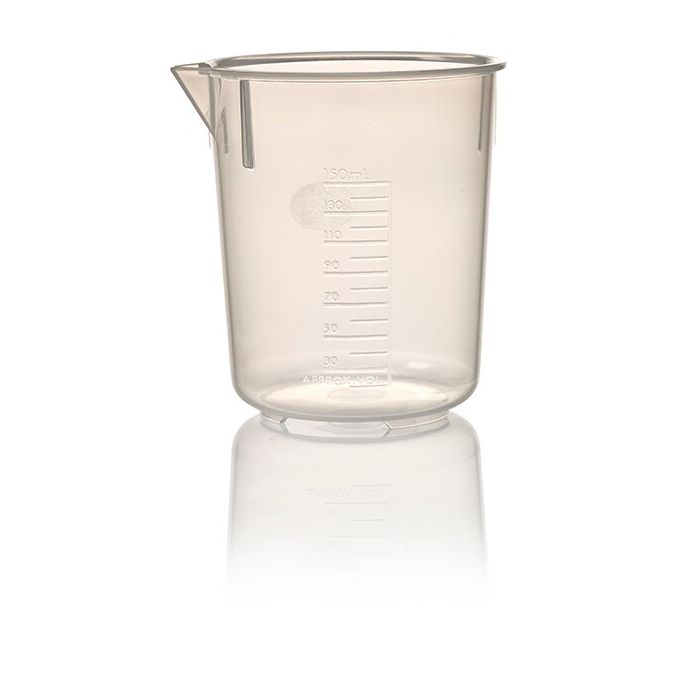 Nalgene Economy Polypropylene Griffin Low-Form Plastic Beakers, 150 mL - Natural translucent (Case of 12)