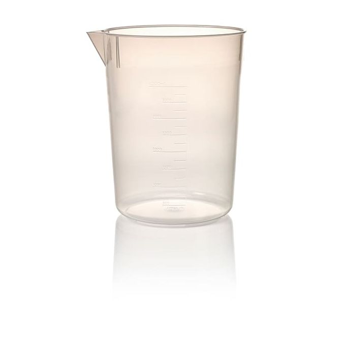 Nalgene Economy Polypropylene Griffin Low-Form Plastic Beakers, 4000 mL - Natural translucent (Case of 4)