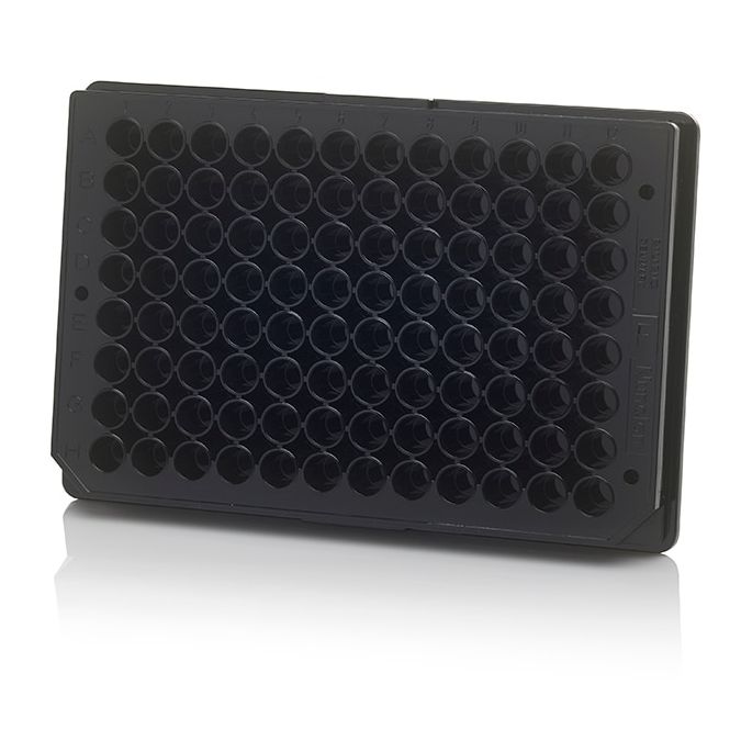 Thermo Scientific 96 Well Black Plate, Non-Treated Surface, No Lid, Non-Sterile, Pack of 10 - 96 wells - 50 to 250 μL - 237108
