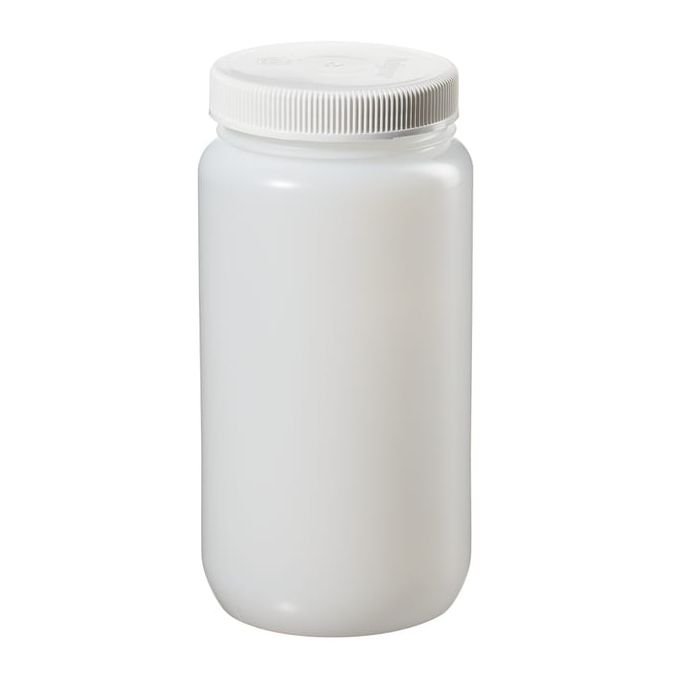 Thermo Scientific 2120-0005 Nalgene Large Wide-Mouth HDPE Bottles with Closure, 2 L - Natural (Case of 6)